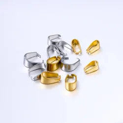 50pcs 18K Gold PVD Plated Stainless Steel Clasps Bails Charm Melon Seeds Buckle Pendant DIY Necklace Connectors Jewelry Finding