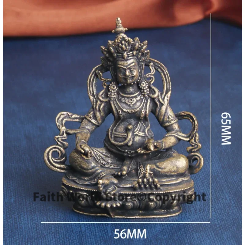 Wholesale Buddha statue temple Pocket buddha Yellow Jambhala fortune god Statue protective talisman bring MONEY good luck