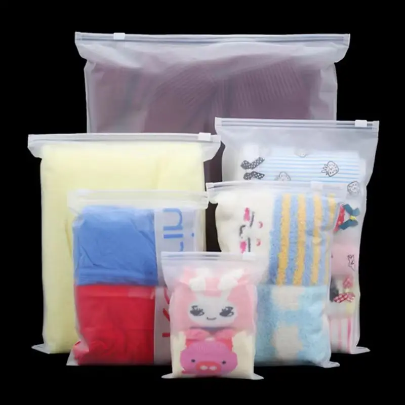 20 Pcs Frosted Matte Plastic Zipper Bags Wholesale Clothes Packaging Sealed T-Shirt Underwear Storage Pouches for Shipping