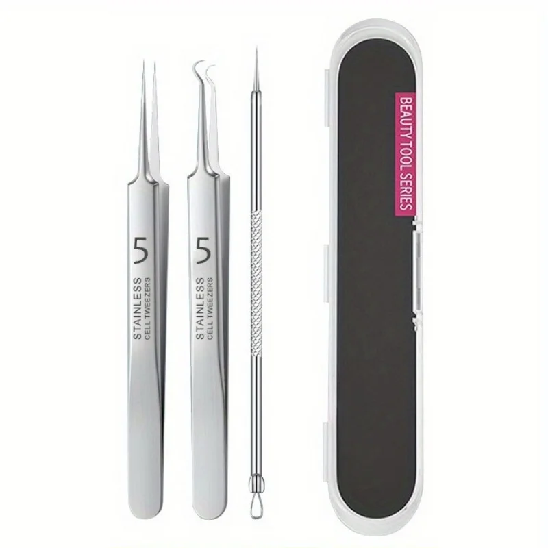 Stainless Steel Tweezers for Facial Pore Cleaning: Ultra Fine Needle for Blackheads and Acne Removal -Suitable for Men and Women