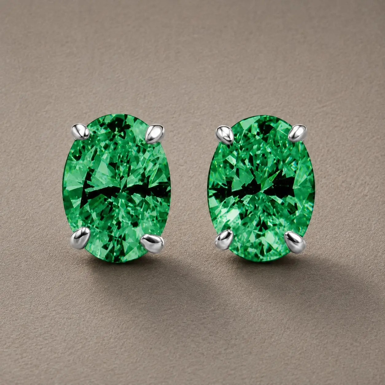 Each 1-4CT Oval Cut Moissanite Stud Earring for Women Ideal Cut Green Gemstone Solitaire 925 Sterling Silver Fine Jewelry Brinco