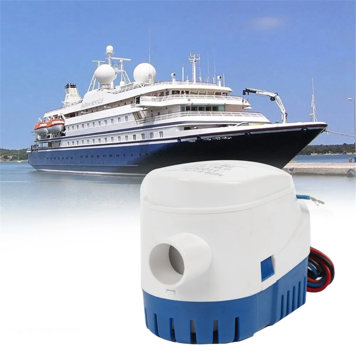 Automatic Boat Marine Water Pump, Submersible Yacht, Motor Seaplane, Houseboat Pump, 12V, 1100GPH