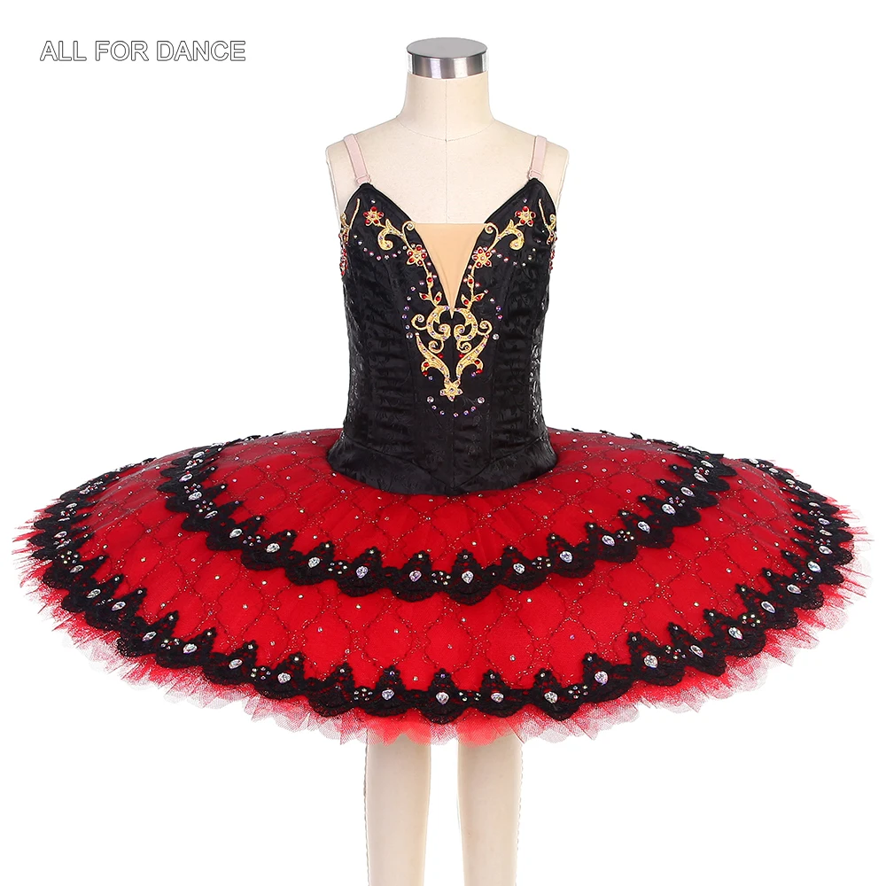 

B22202 Red & Black Pancake Ballet Tutu Girl & Women Ballet Costume Dance Tutu for Ballet Competition or Dance Performance
