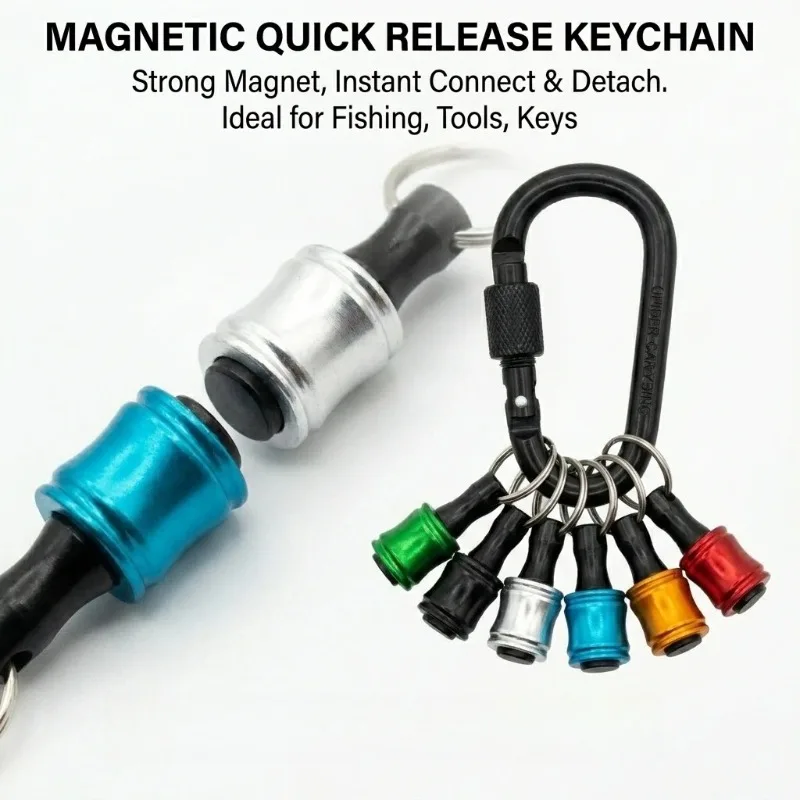 

6PC Hex Handle Screwdriver Set Quick-Change Color-Coded Extension Rods Key Chain