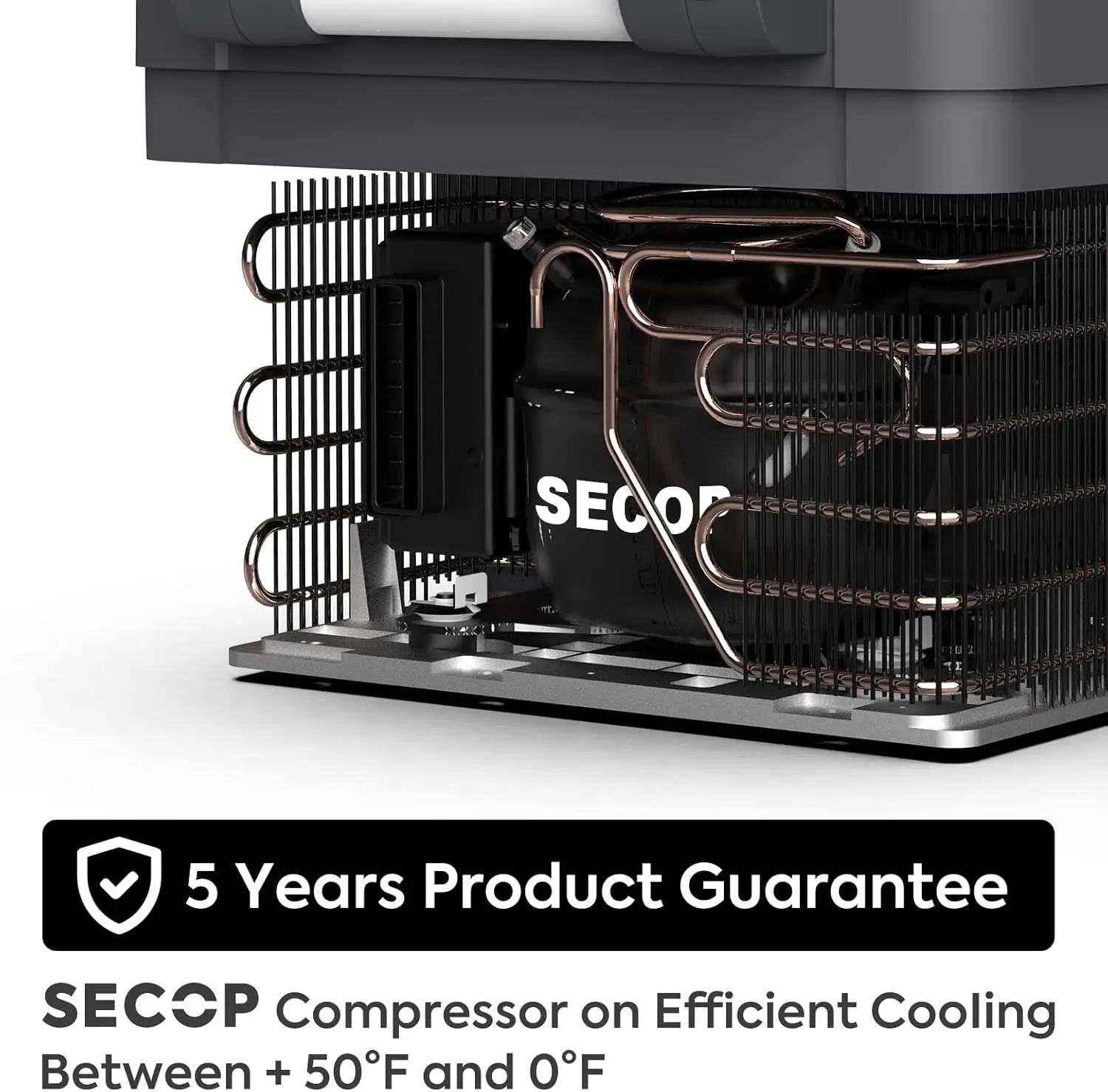 ثلاجة JP40 المحمولة، ثلاجة تبريد 12 فولت، ثلاجة مدمجة 40 لترًا مع ضاغط Secop،