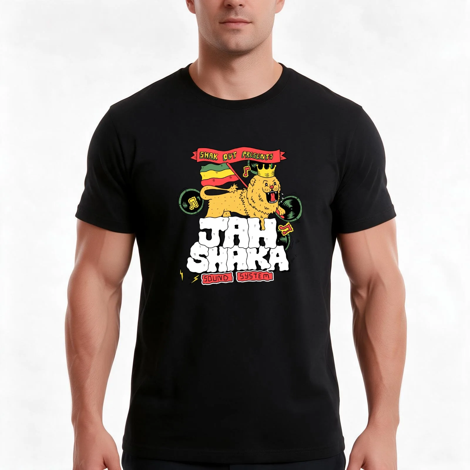 Jah Shaka Sound System T-Shirt, Summer Casual Cotton Tee, Oversized Streetwear Tops, Vintage Graphic Print, Unisex Men Women