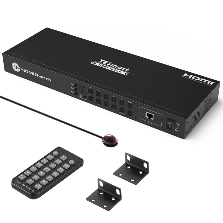 

TESmart 16x1 Video Selector With EDID Emulators For Monitoring Hot Plug IR LAN RS232 16 Port Switcher