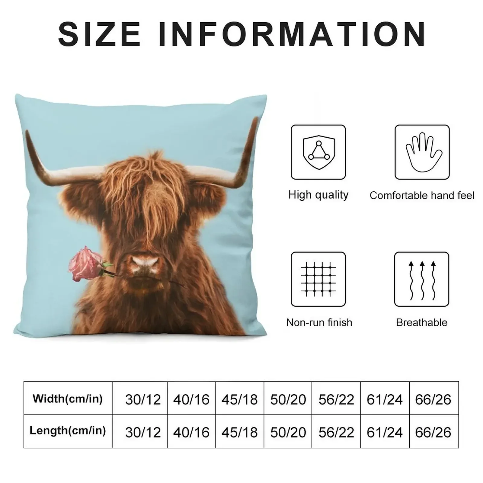 Sweet Highland cattle in blue Throw Pillow Elastic Cover For Sofa Christmas Pillowcase pillow