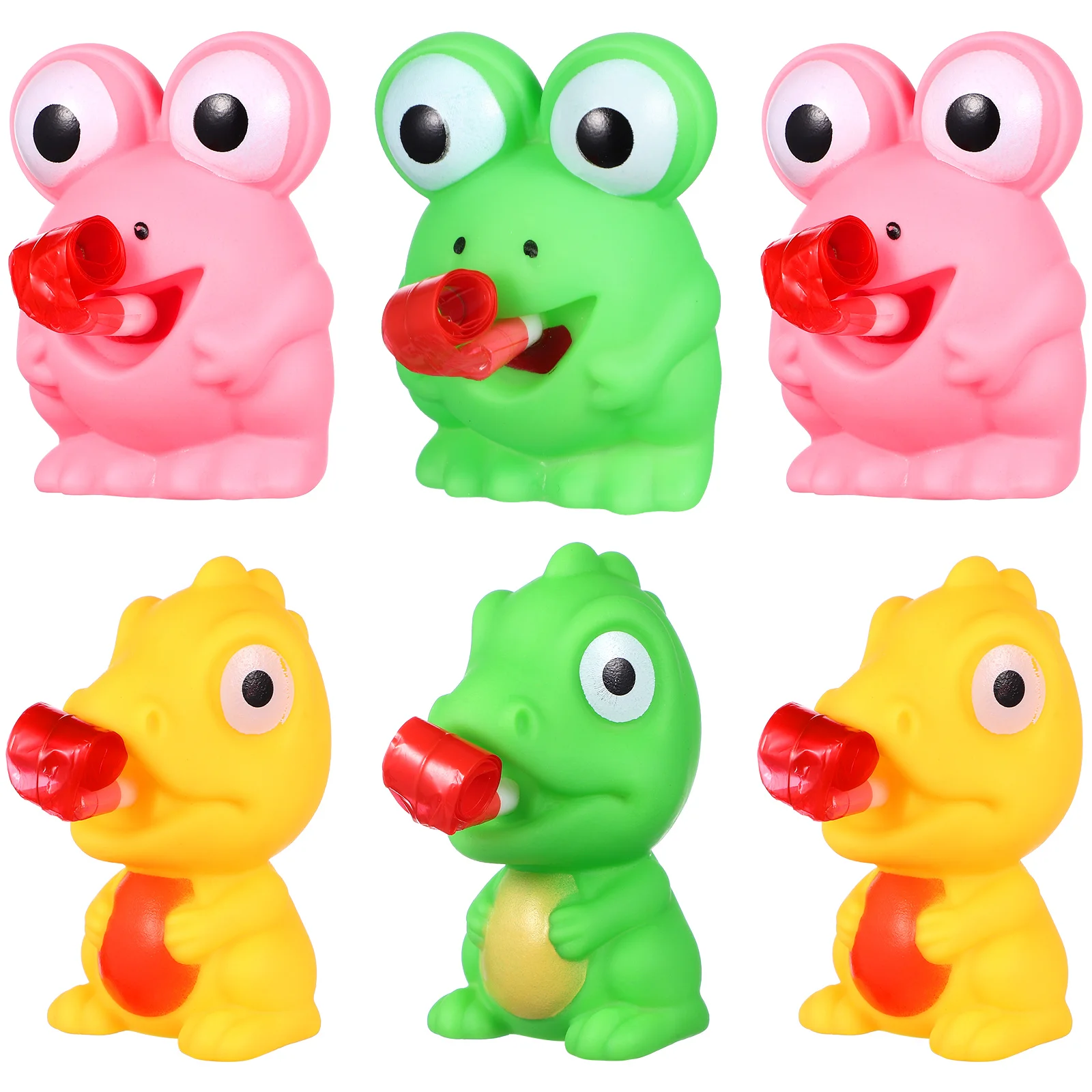 6 Pcs Sticking Out Squishy Dinosaur Toys Stuffed Animals Ball Frog Squeeze Desk Filler