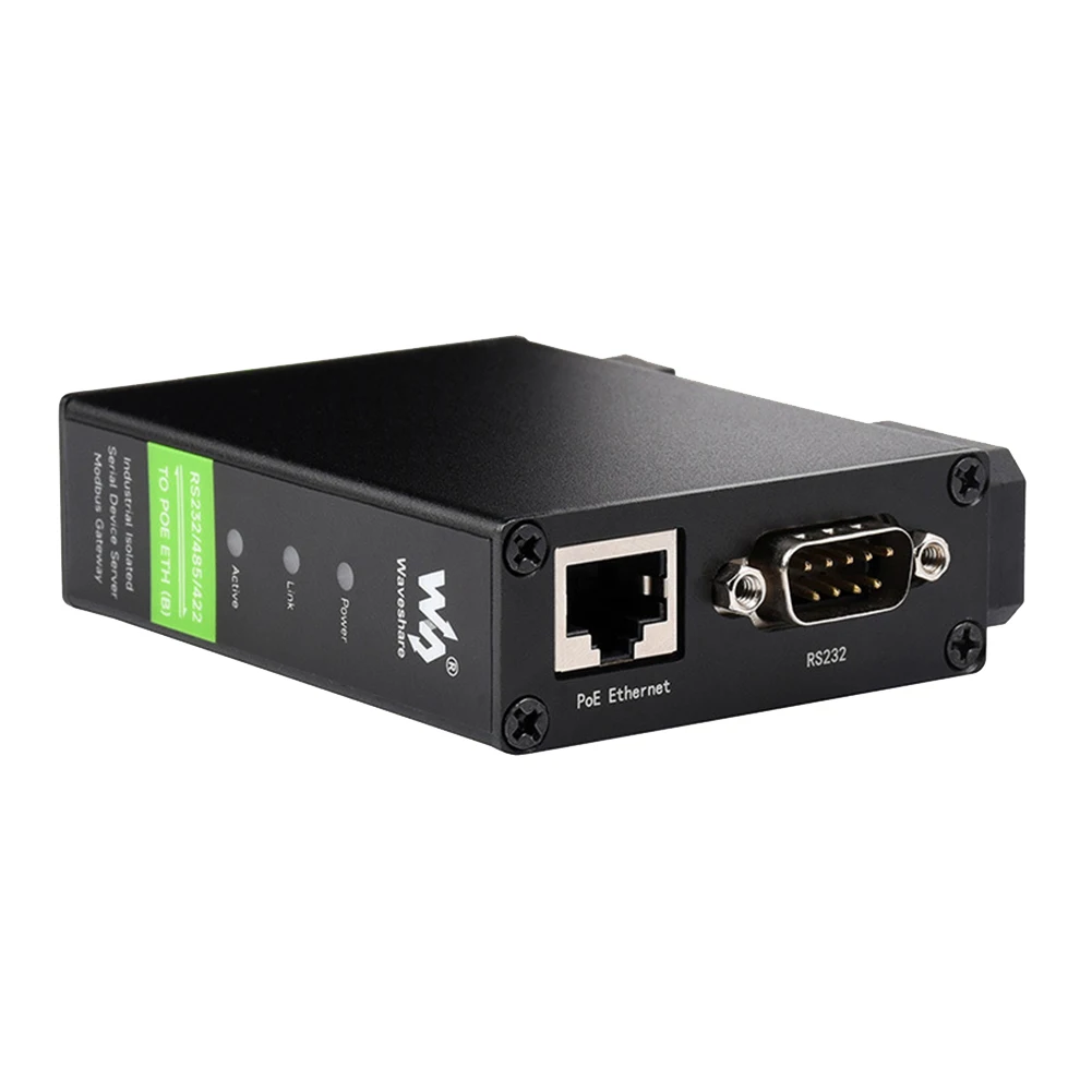 Waveshare Industrieel Geïsoleerd Rs232/485/422 Tot Rj45 Ethernet Module Tcp/ip Naar Seriële Module Rail Type Seriële Server [Met Poe]