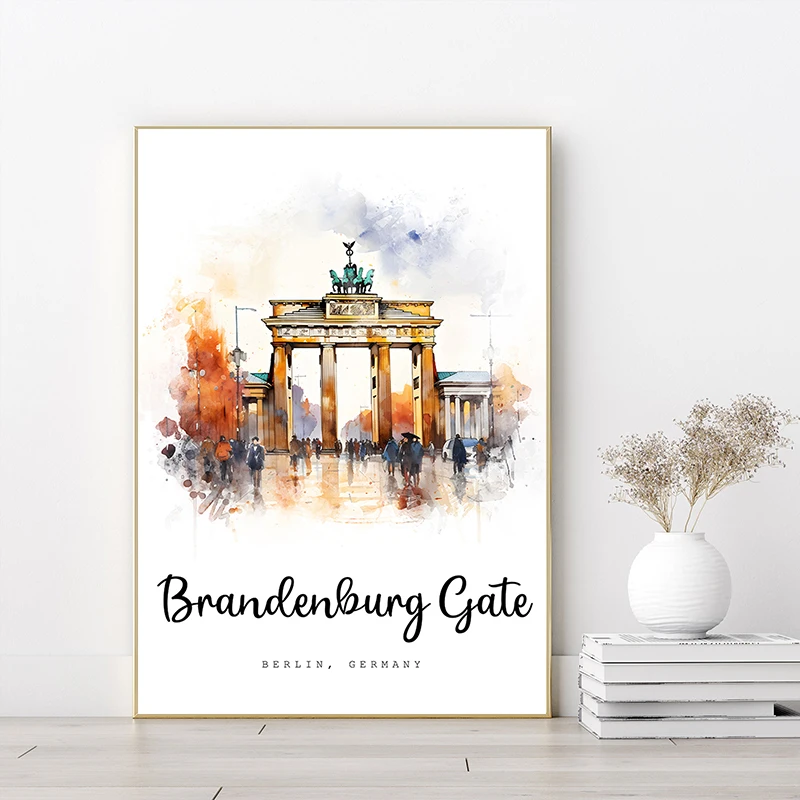 الألوان المائية الأوروبية الساحلية المشهد السفر مدينة أثينا Türkiye اليونان البرتغال المشارك حائط لوح رسم صور ديكور المنزل #2