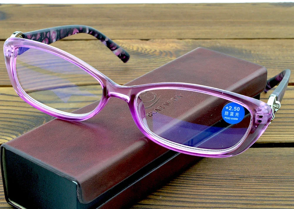 Ladies Small Purple Frame Light Weight Flexible Retro Handcrafted Eyeglasses Reading Glasses Men +0.75 +1 +1.5 +2 +2.5 +3 +3.5+4