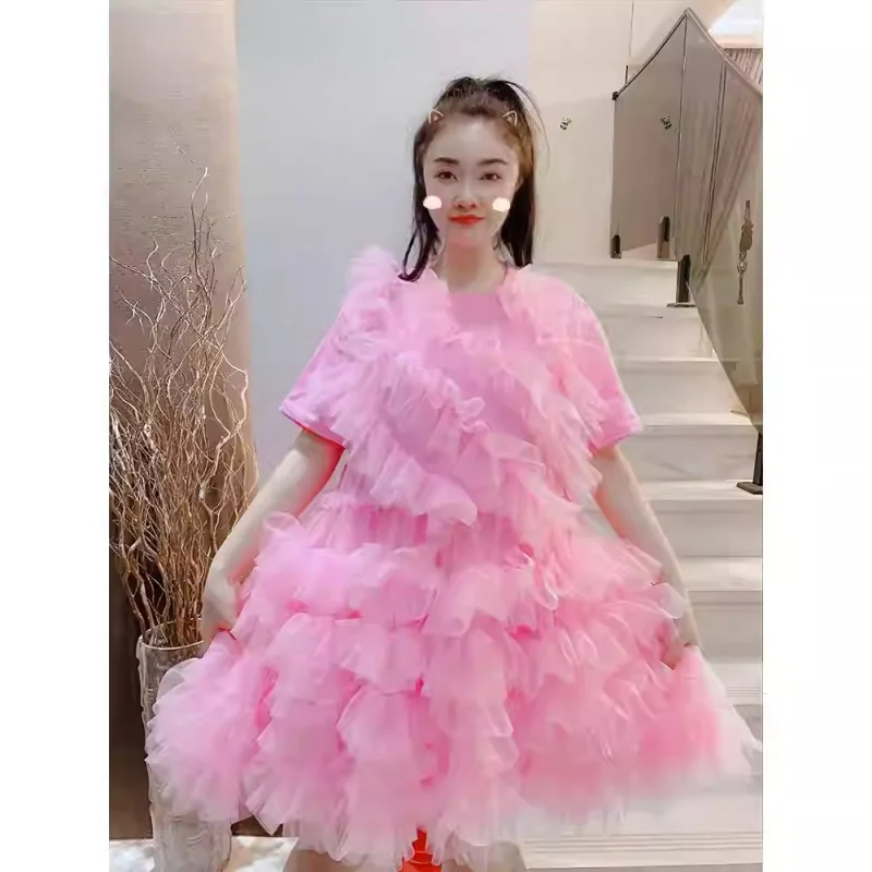 

Милое сетчатое платье Sissy, пышное платье феи, женское элегантное платье принцессы с многослойными оборками, милая пышная юбка для вечеринки