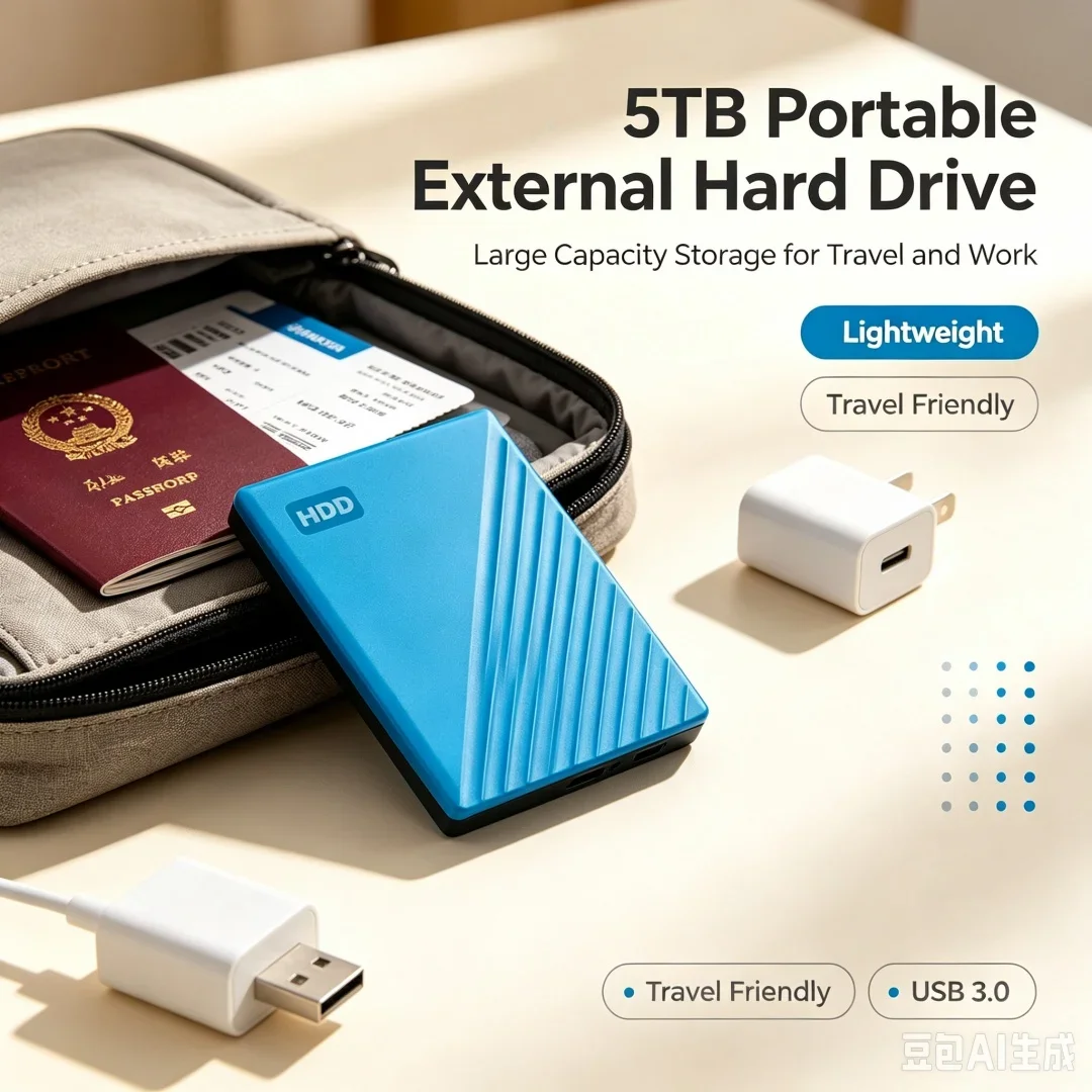 For WD 2.5 Inch External Hard Drive,Fast Data Transfer, Multi‑Device Compatible Portable HDDDurable Storage Disk for Data Backup