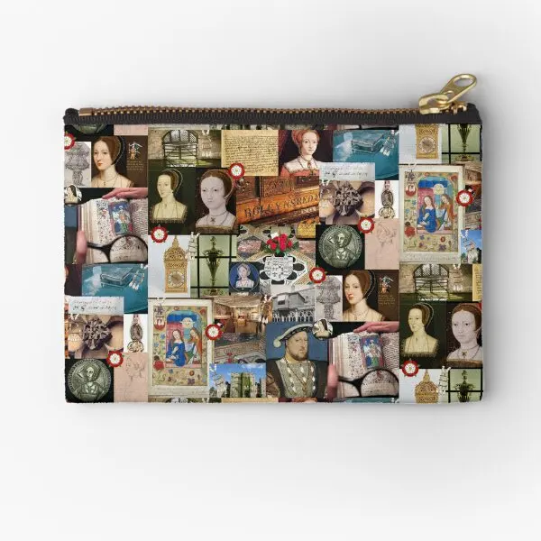 Anne Boleyn Collage  Zipper Pouches Small Men Underwear Socks Storage Bag Key Money Packaging Coin Women Panties Cosmetic Pocket