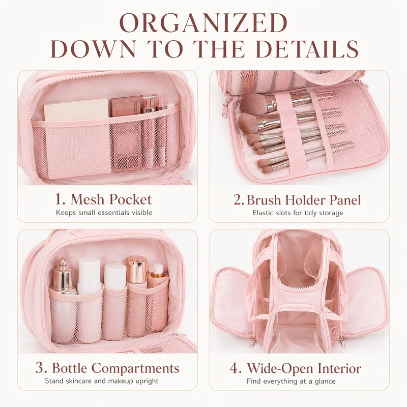 Tas Makeup Perjalanan Kapasita - Travel Accessories Organizer Bag ulasan dan harga