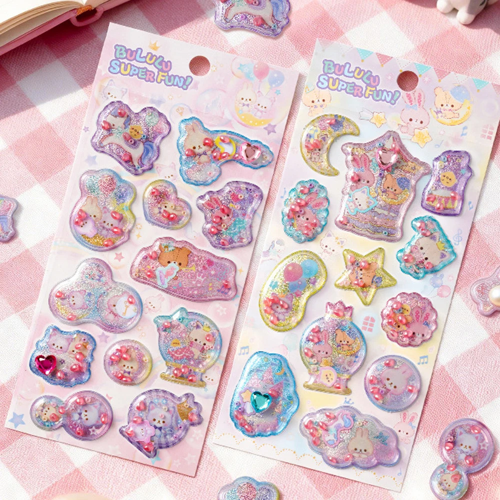 

1pc/4pcs Cute Cartoon 3D Rocking Stickers Japanese Girls DIY Phone Case Stationery Decoration Stickers Kid Holiday Gifts