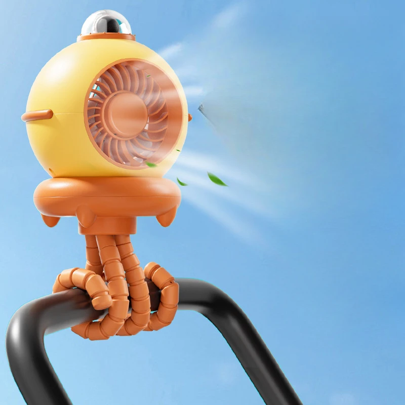 Desktop Folding Fan Outdoor Baby Stroller Handheld Fan Summer Mute Small Multifunctional Octopus Octopus Little Fan Infant