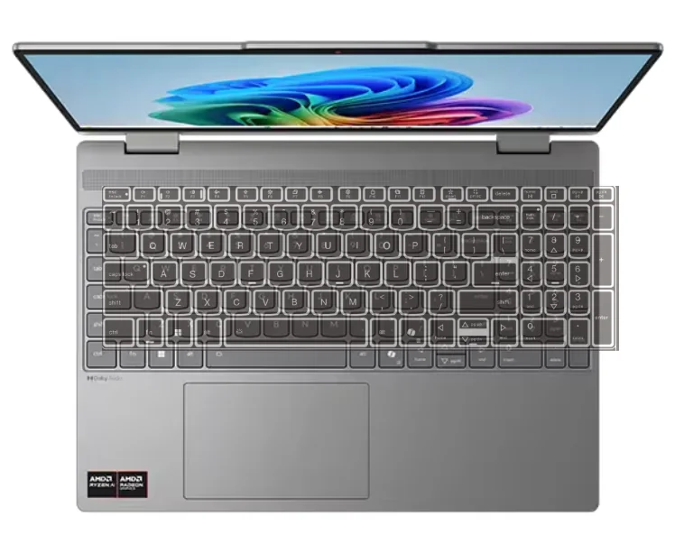 

Силиконовый защитный чехол для клавиатуры ноутбука Lenovo IdeaPad 5a 2-в-1 (15,3 дюйма, 11-го поколения) / IdeaPad 5i 2-в-1 (15 дюймов) 15 15,3 дюйма