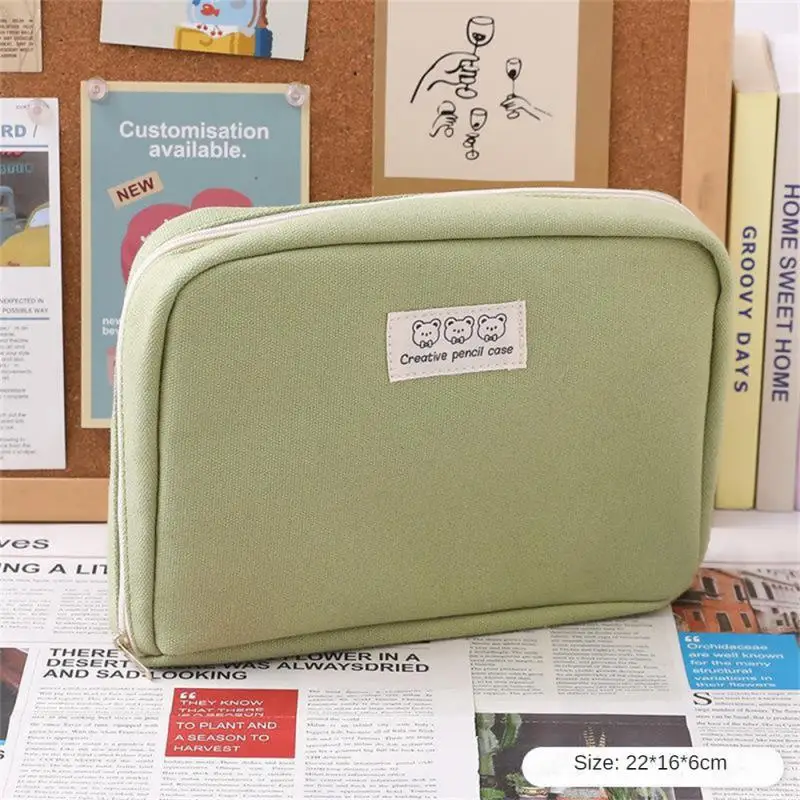 Large Capacity Pencil Bag Large Capacity Double Layer Multipurpose High Quality Zipper Pencil Case Compartment Storage Bag