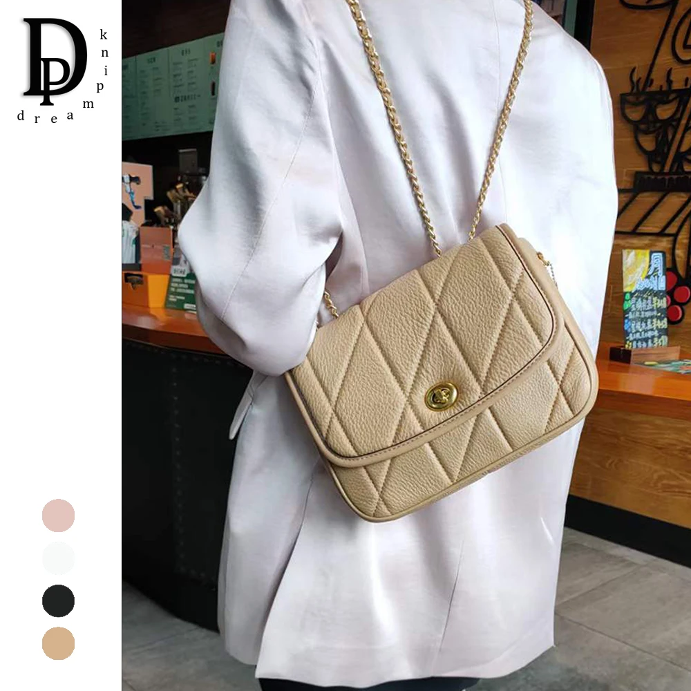 Luxury Design Women Shoulder Bag Fashion 2023 Quilted Lock Female Saddle Messenger Bag Genuine Leather Lady Crossbody Handbag