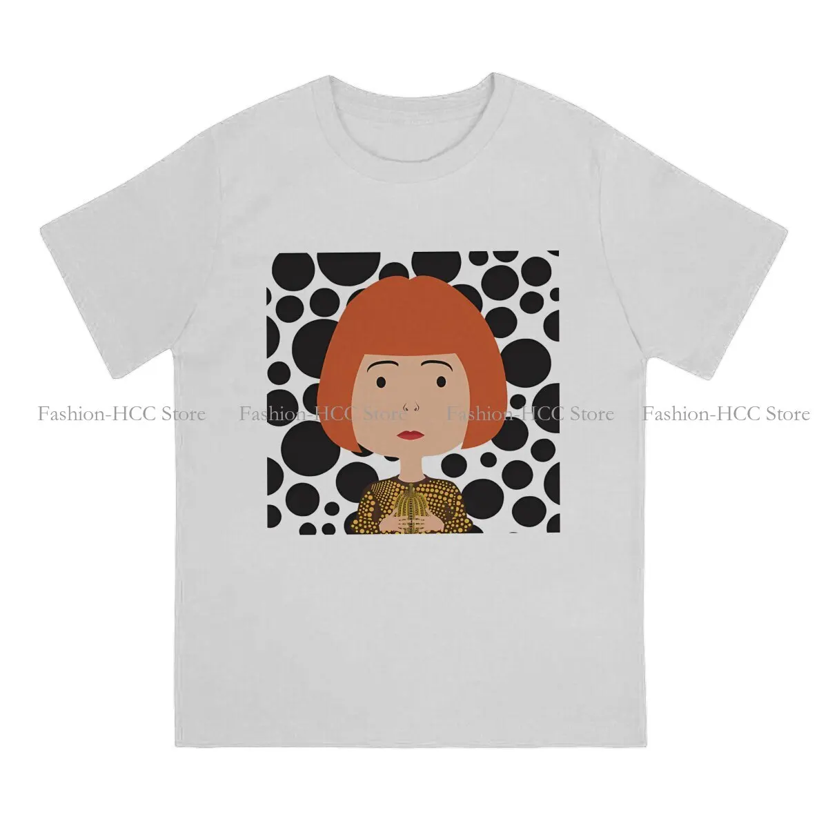 Cute Halloween Graphic Polyester TShirt Yayoi Kusama Style Streetwear Casual T Shirt Men Tee