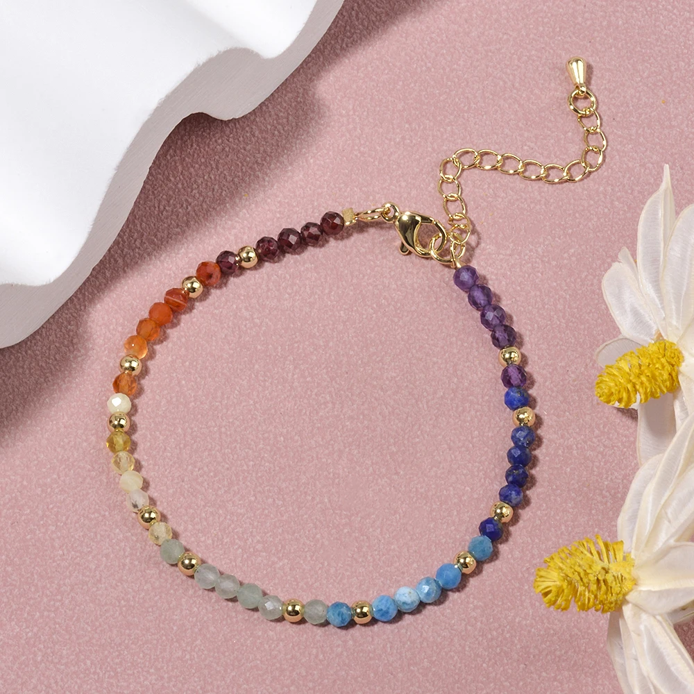 Natural Stone Mixed Gemstone Bead Bracelet, Versatile Style