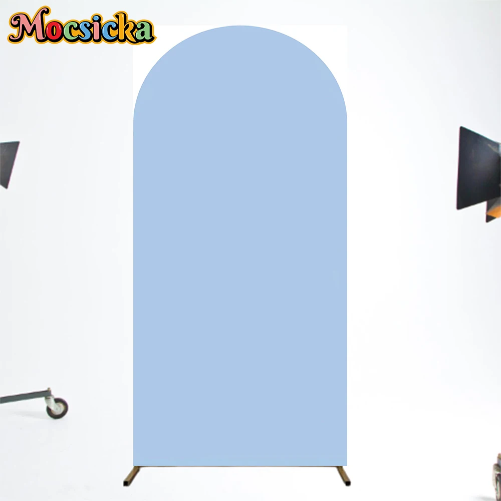 Mocsicka Arch Backdrop Cover Stripe Texture Flower Bear Decoration Kid Child Baby Birthday Party Arched Background Shooting Prop