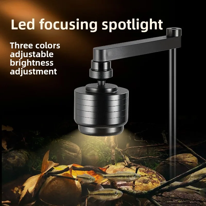 Fish tank LED lamp waterproof ornamental aquatic plants lamp focusing light stream algae lighting straw jar lamp small
