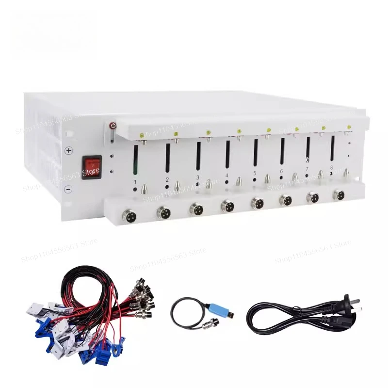 8-Channel Battery Grading Cabinet Capacity Tester for 18650 LiFePO4 Ternary Cells 10A Cycle for Battery Pack Matching