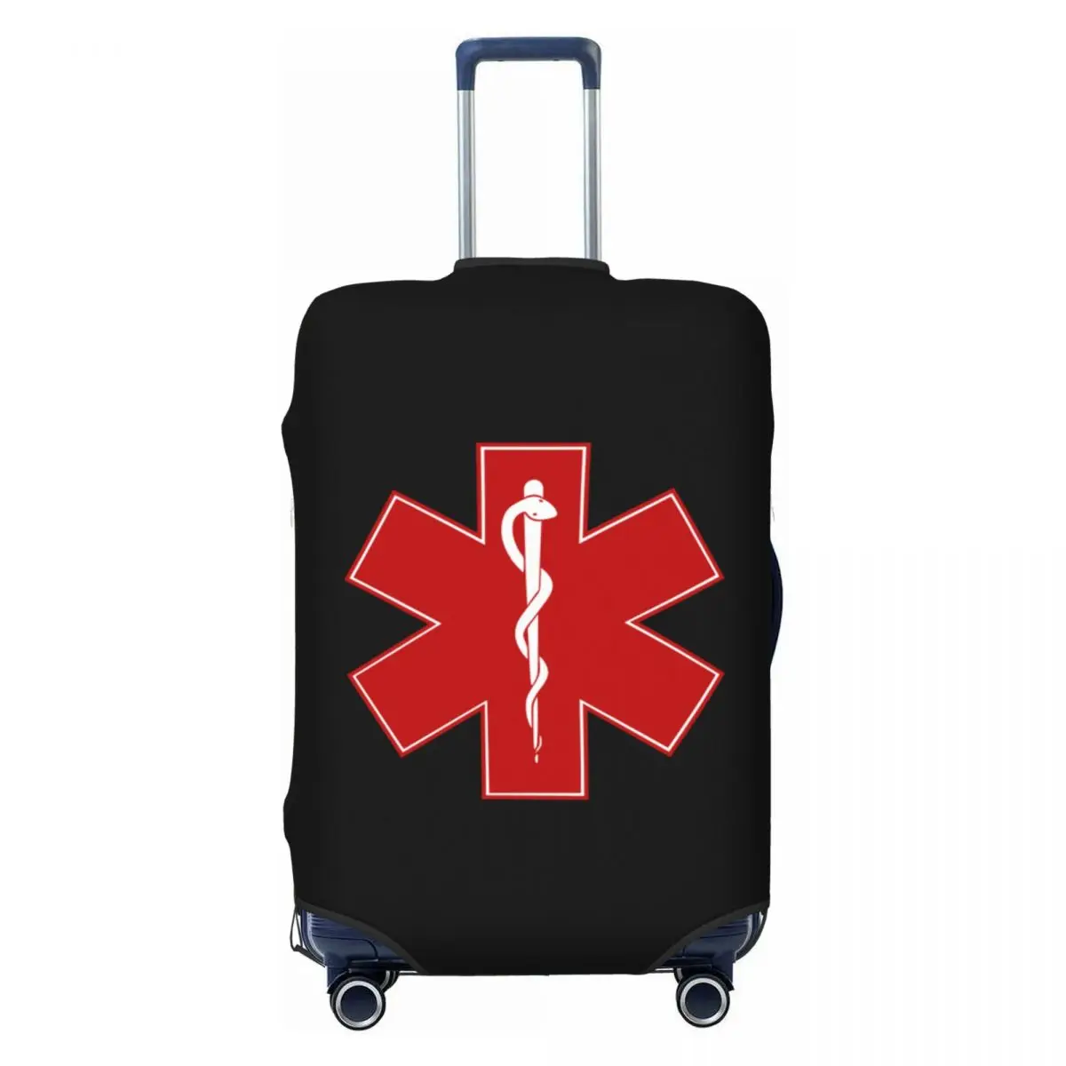 

Custom Emt Star Of Life Travel Luggage Cover Washable Emt Paramedic Medical Suitcase Cover Protector Fit 18-32 Inch