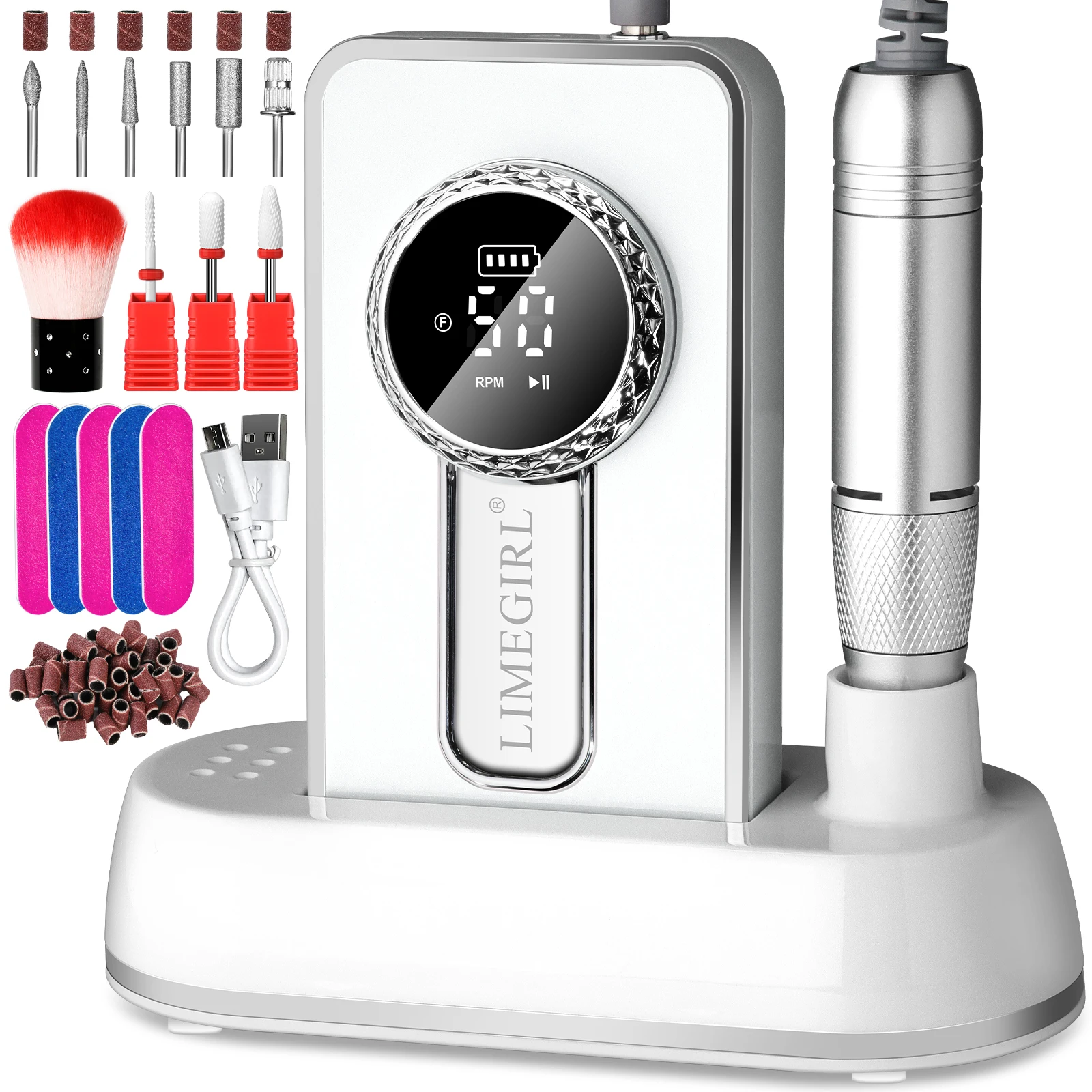 

Профессиональный набор сверл для ногтей 50000 об/мин, электрическая пилочка для акриловых гелевых ногтей, беспроводная перезаряжаемая дрель для ногтей, машина для электронных напильков