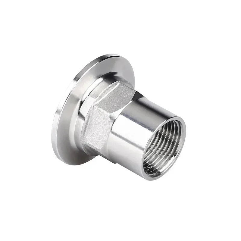 BSPT Sanitary Hexagonal Threaded Pipe Joint with Welded Ring Three-clip SS304