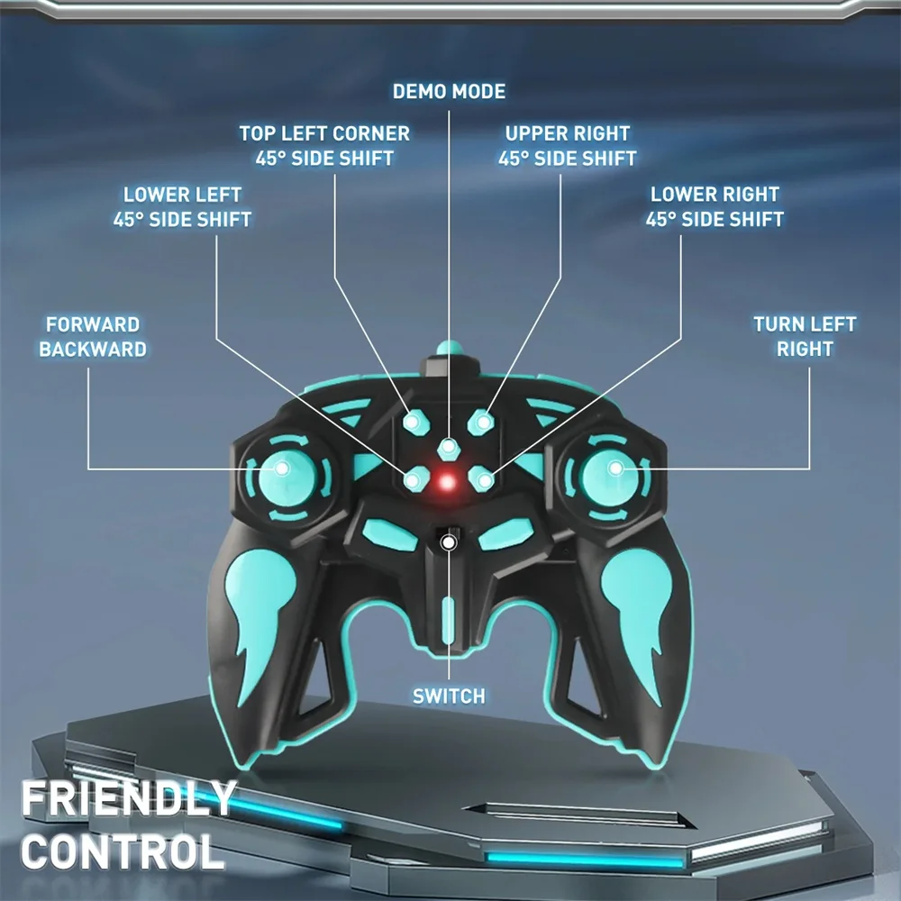 سيارة التحكم عن بعد، مزدوجة الجوانب 360 ° سيارات دوارة 4WD RC، لعبة سباق كهربائية 2.4 جيجا هرتز قابلة لإعادة الشحن، سيارات لعبة للأولاد والبنات #6