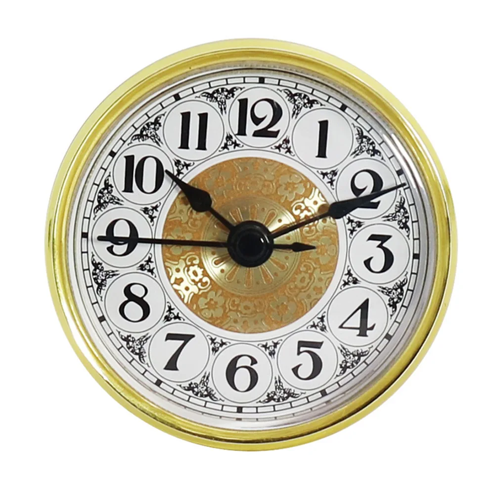 High-Quality Brand New Quartz Clock Insert Home Decor Metal Gold Colored Trim Precision Replacement 70MM Arabic Numeral