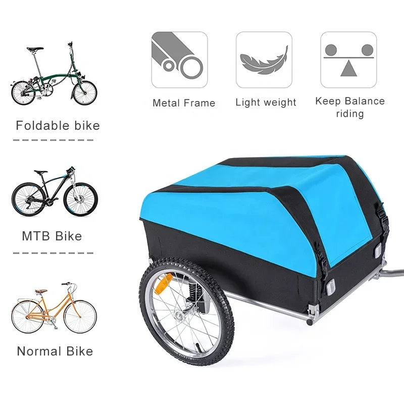 Fietsaccessoires Opvouwbare Fiets Cargo Trailer Fietskar Voor Camping Hond Bagage Carry