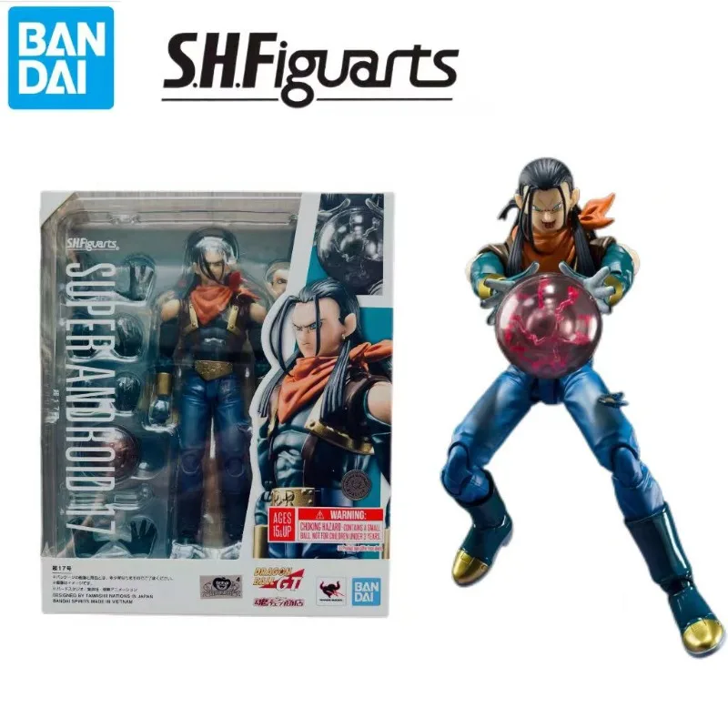 

100% оригинальные фигурки Bandai S.H.Figuarts Dragon Ball GT Super Android 17, коллекционные аниме-модели, игрушки, подарок