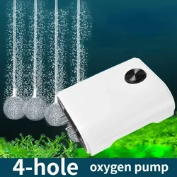 silent Aquarium Fish tank fish culture air pump Air compressor Oxygen Airpump 4 Outlet 110-240V Adjustable air volume water pump