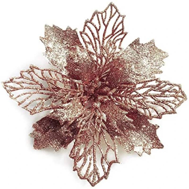 Fiore Natale Stella Natale Fiore artificiale Glitter Stella Natale Fiore nuziale Dropsale