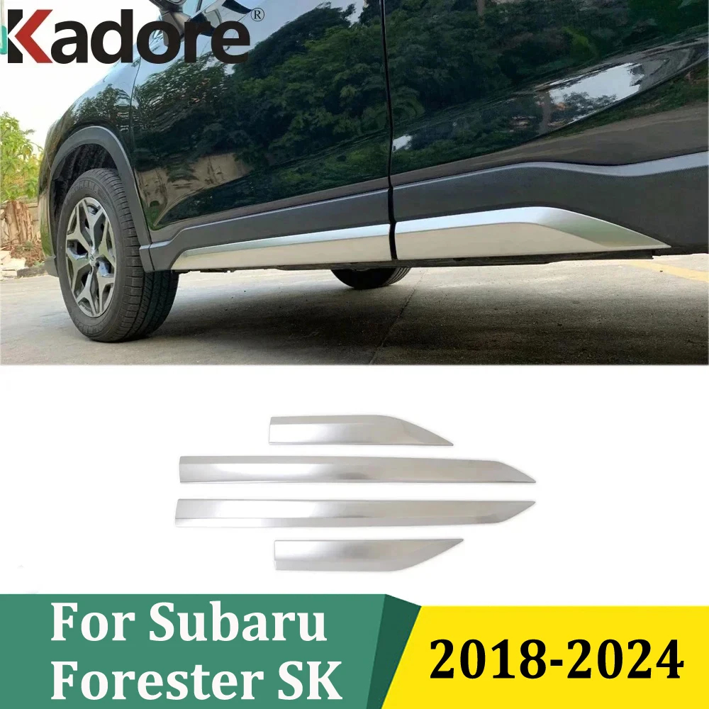 For Subaru Forester SK 2018-2022 2023 2024 Stainless Steel Side Door Line Body Molding Trim Cover Bezel Car Styling Accessoeries