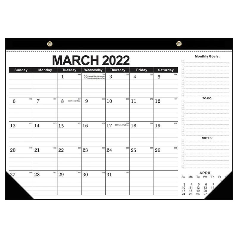 

2022 Wall Calendar - Monthly Calendar 2022,Calendar With Twin,Desk Calendar, Wall Calendar With Writing Blocks And Dates