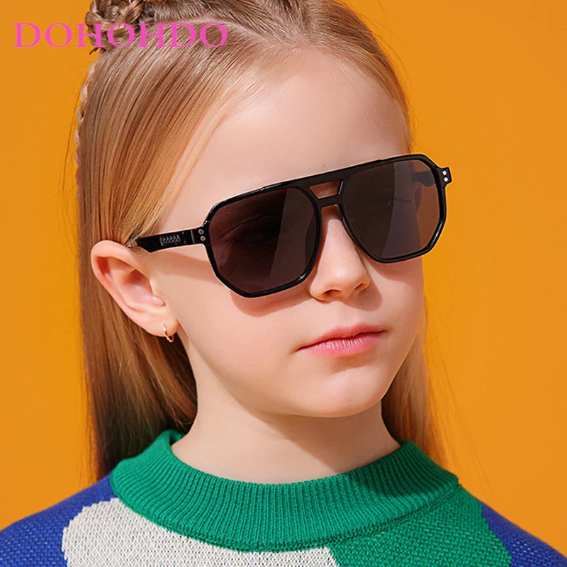 

Kids Double Bridges Polarized Sunglasses New 3-12 Years Girls Boys TAC Glasses Silicone Flexible Glasses Frame UV Protect Shades