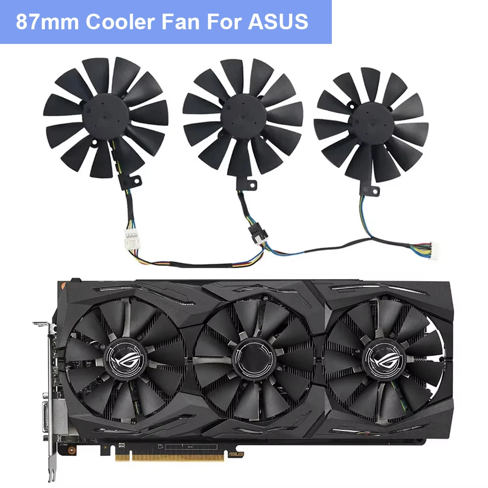 87mm GPU Cooling Fan Replacement For ASUS ROG Strix RX480 RX580 GTX1060 GTX1070 GTX1080 Graphics Card Fan T129215SU