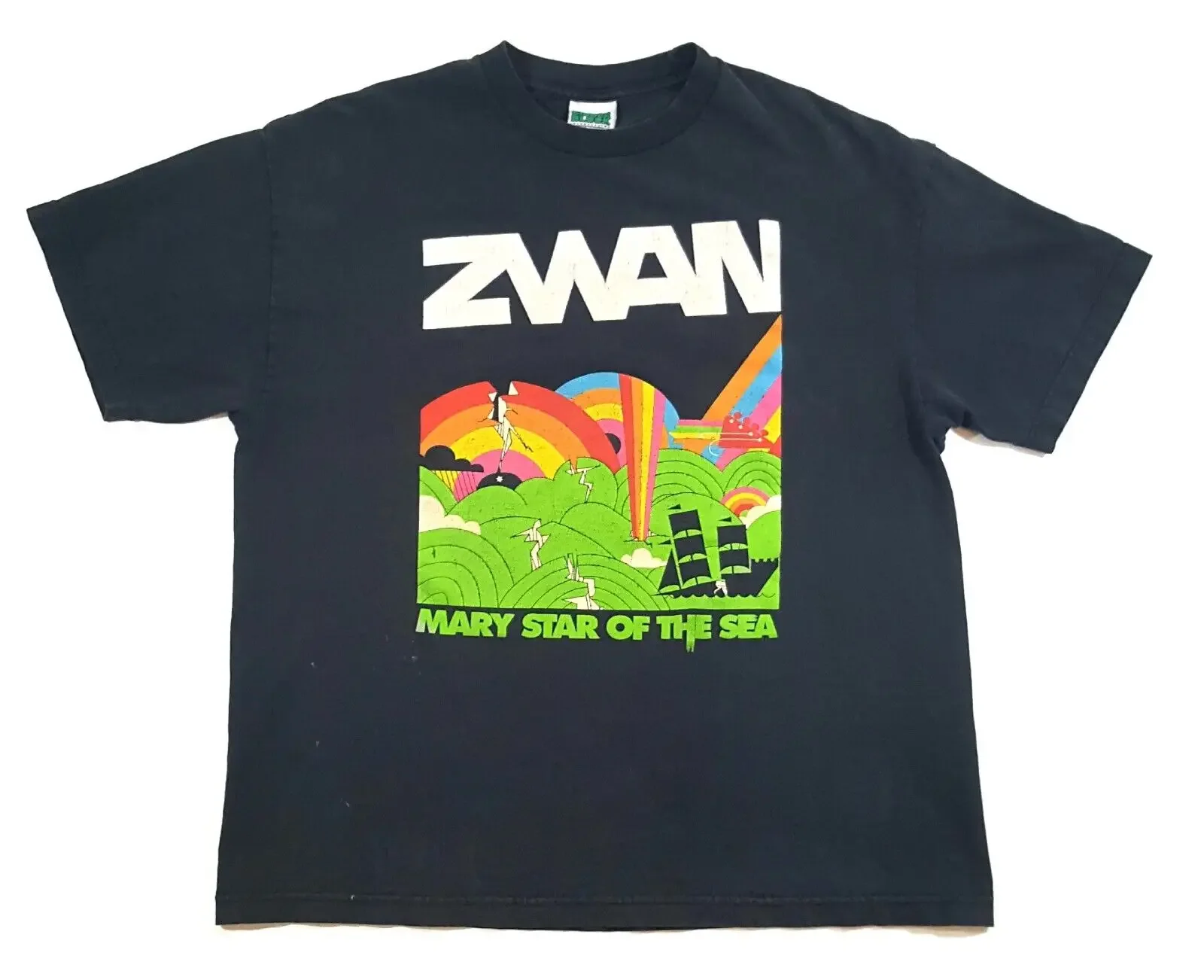 Vintage Zwan T Shirt Concert Tour Smashing Pumpkins Men Size Xl Cinder Block Tag