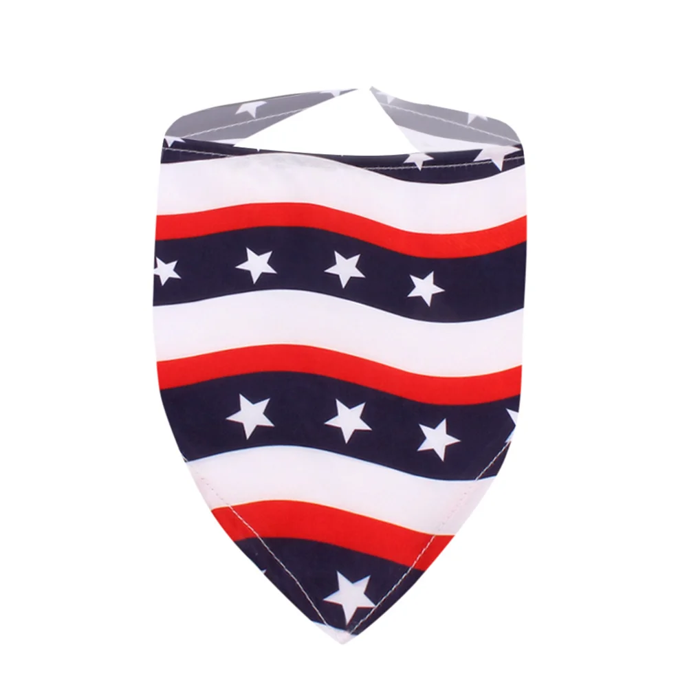 3 Pcs American Flag Dog Scarf Birthday Bandana Pet Triangle Bibs USA Patriotic Collar