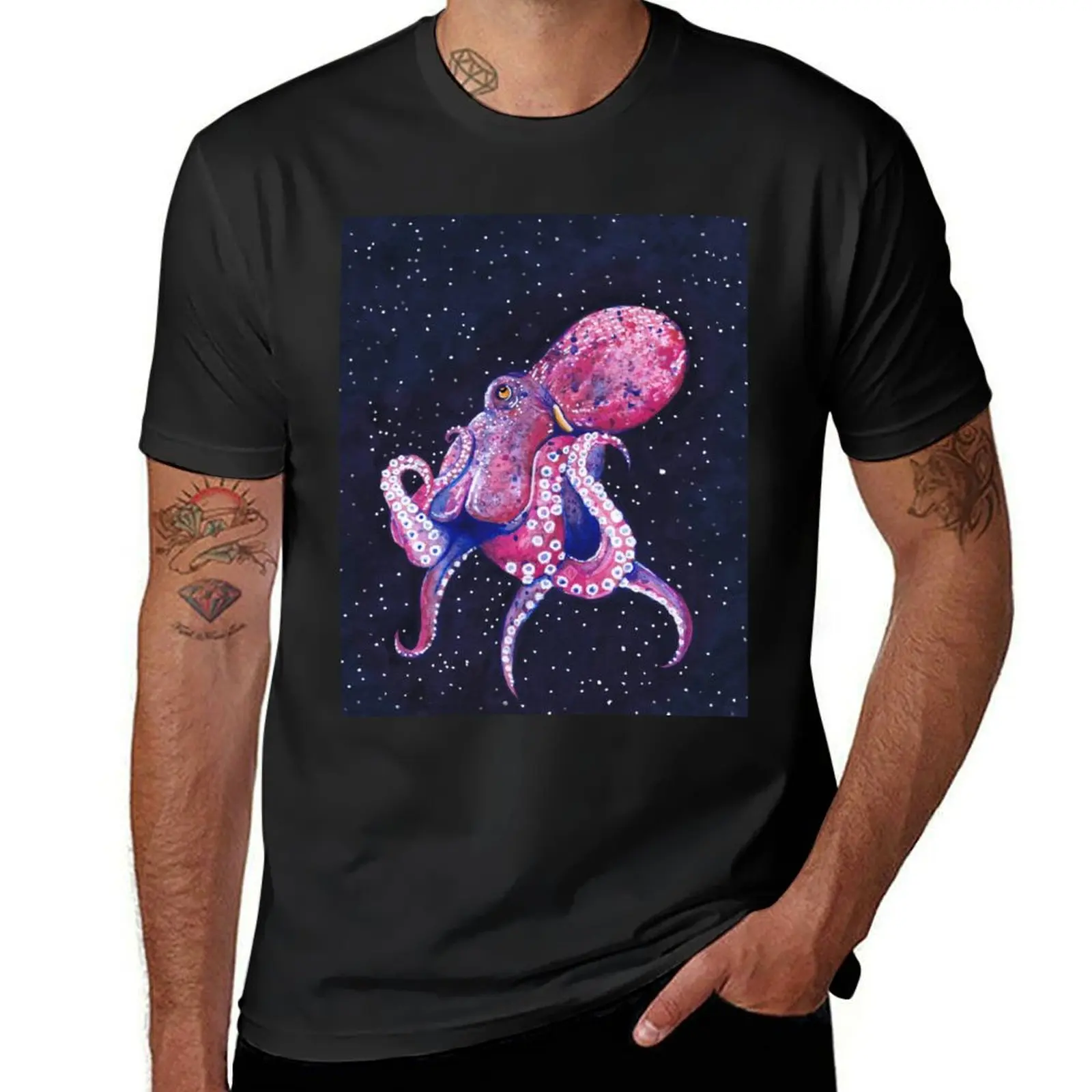 Giant Pacific Octopus in Space T-Shirt graphics anime sweat mens t shirts pack