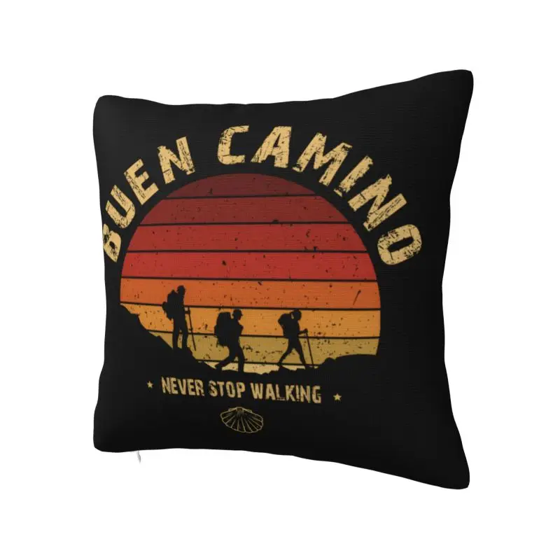 Buen Camino De Santiago Throw Pillow Case 55*55cm Decor Home Cushion Cover Soft Polyester Pillowcase Double-sided Printing