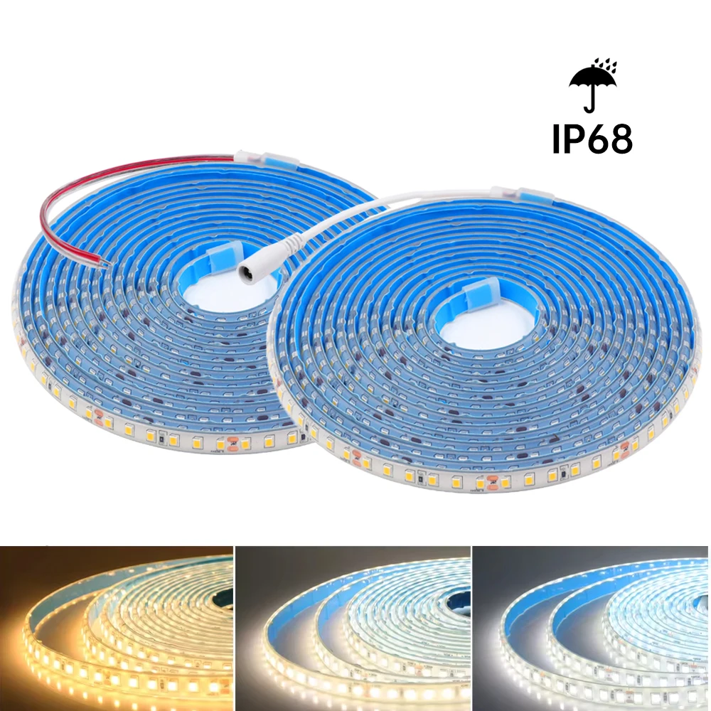 

DC12V 24V LED Strip Light 2835 120LEDs/m Flexible Outdoor Lamp 3000K 4000K 6000K White IP68 Waterproof for Swimming Pool Garden