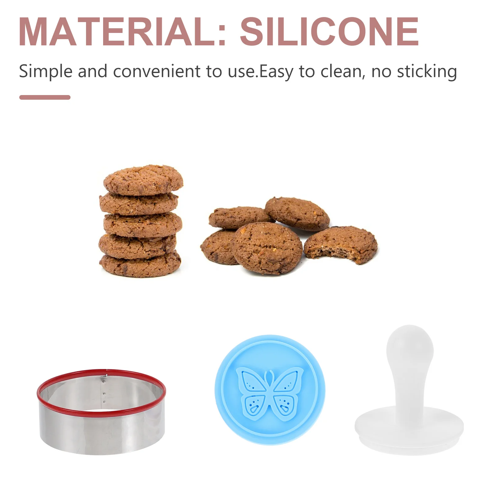 

6pcs Christmas Cookie Seal Diy Baking Molds Blue Embossing Mold For Cake Chocolate Fondant Reusable Silicone Tool Baking
