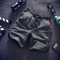 Man Short Pants Home Linen Green Shorts for Men Drawstring Small Size Xxl Korean Style New in Pant 2024 Xl Y2k Casual No Logo Ee